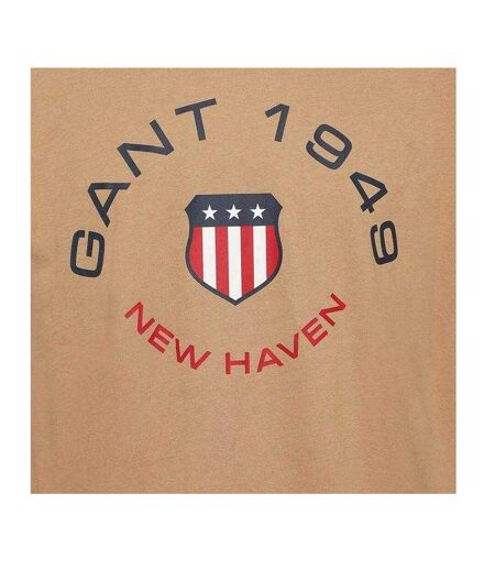 Mens Short-sleeved T-shirt Caramel Beige Gant