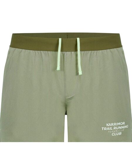 Mens Performance 2 In 1 Running Shorts Olive Karrimor
