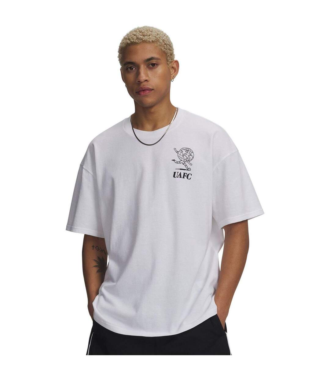 T-shirt Motif/style Imprimé Graphique Gfb Earth Homme Blanc Under Armour-1