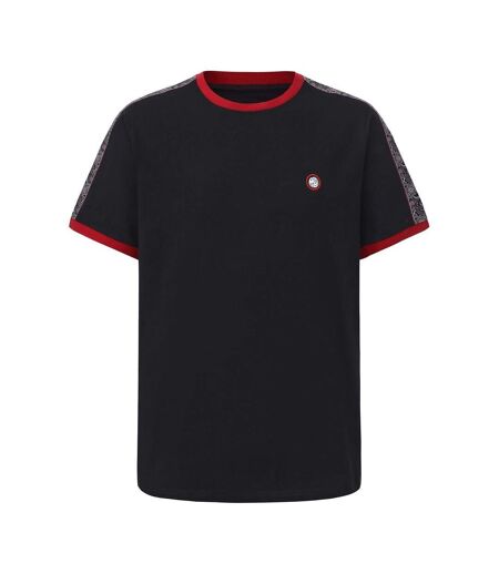 Mens Paisley Logo T-shirt Black Red Pretty Green