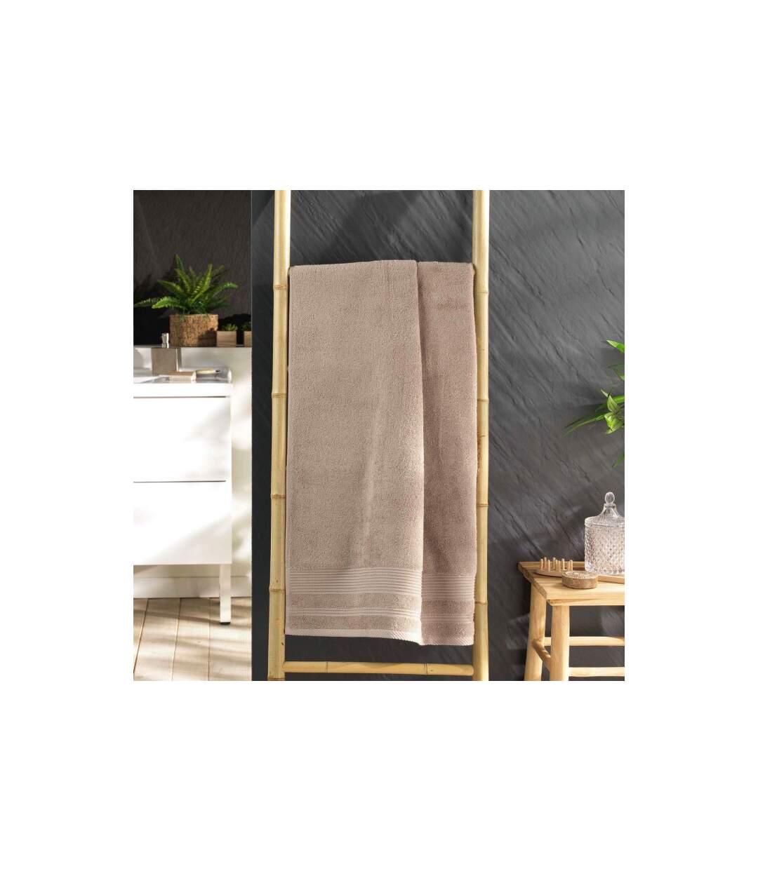 Drap de Douche Tendresse 70x130cm Taupe-2