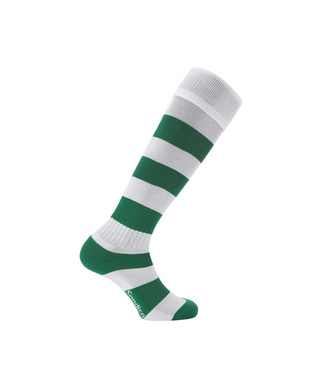 Mens Contrast Striped Football Socks Green White Sondico-1