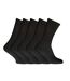 Mens Plain Sports Socks (Pack Of 5) (Black) - UTMB122