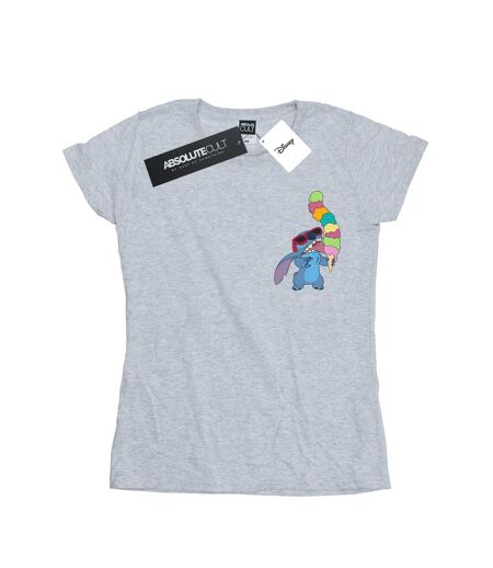 Disney - T-shirt LILO AND STITCH ICE CREAM - Femme (Gris chiné) - UTBI25376