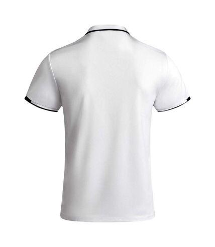 Mens tamil short-sleeved polo shirt white/solid black Roly