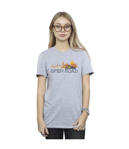 Disney - T-shirt CARS EXPLORE THE OPEN ROAD - Femme (Gris chiné) - UTBI16228