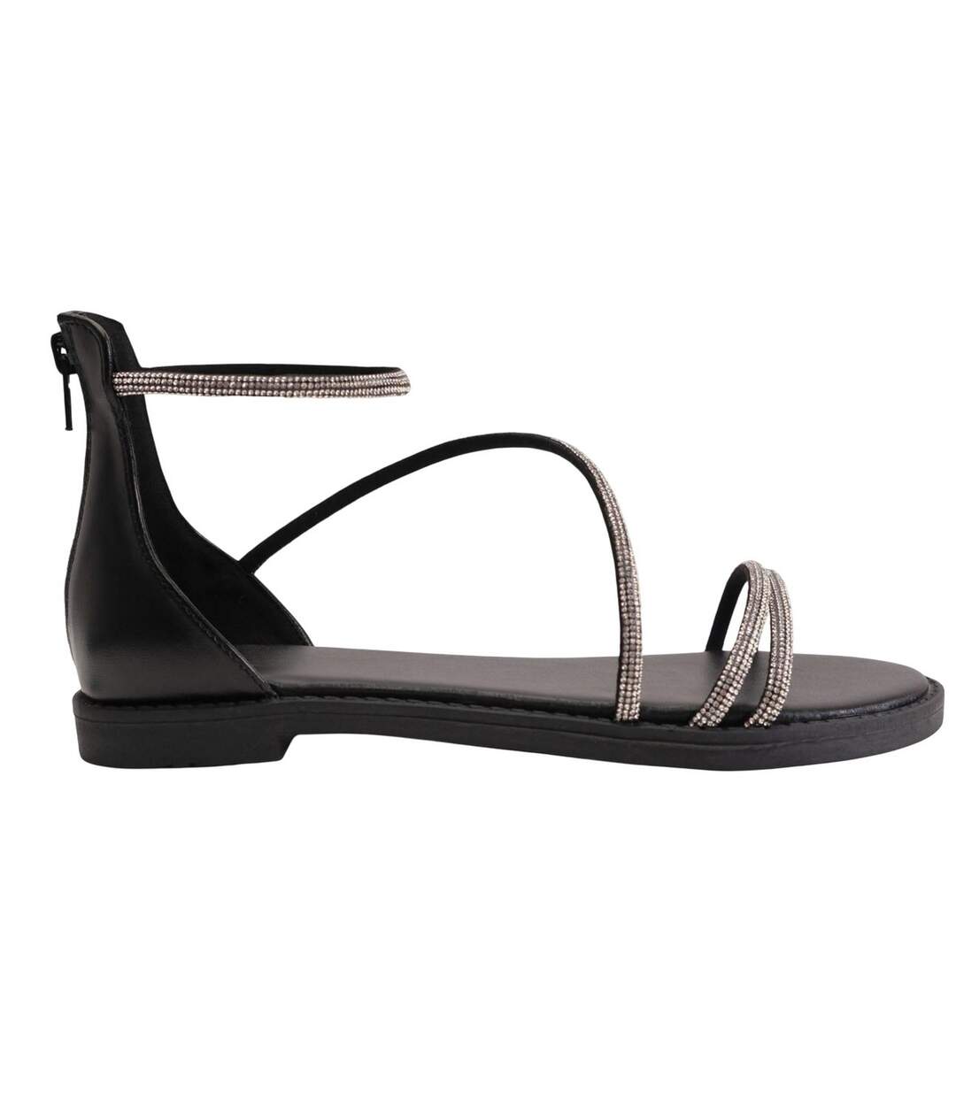 Sandales Motif/style Brillant Gladiator Femme Noir Where´s That From-1
