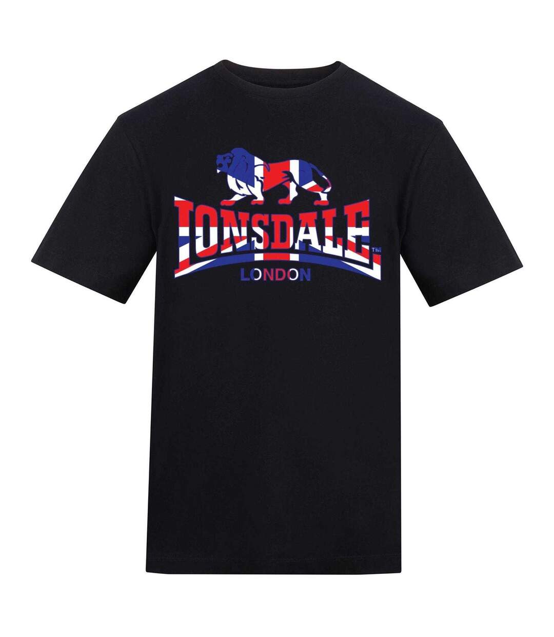 Mens Union Jack T-shirt Black Lonsdale-1