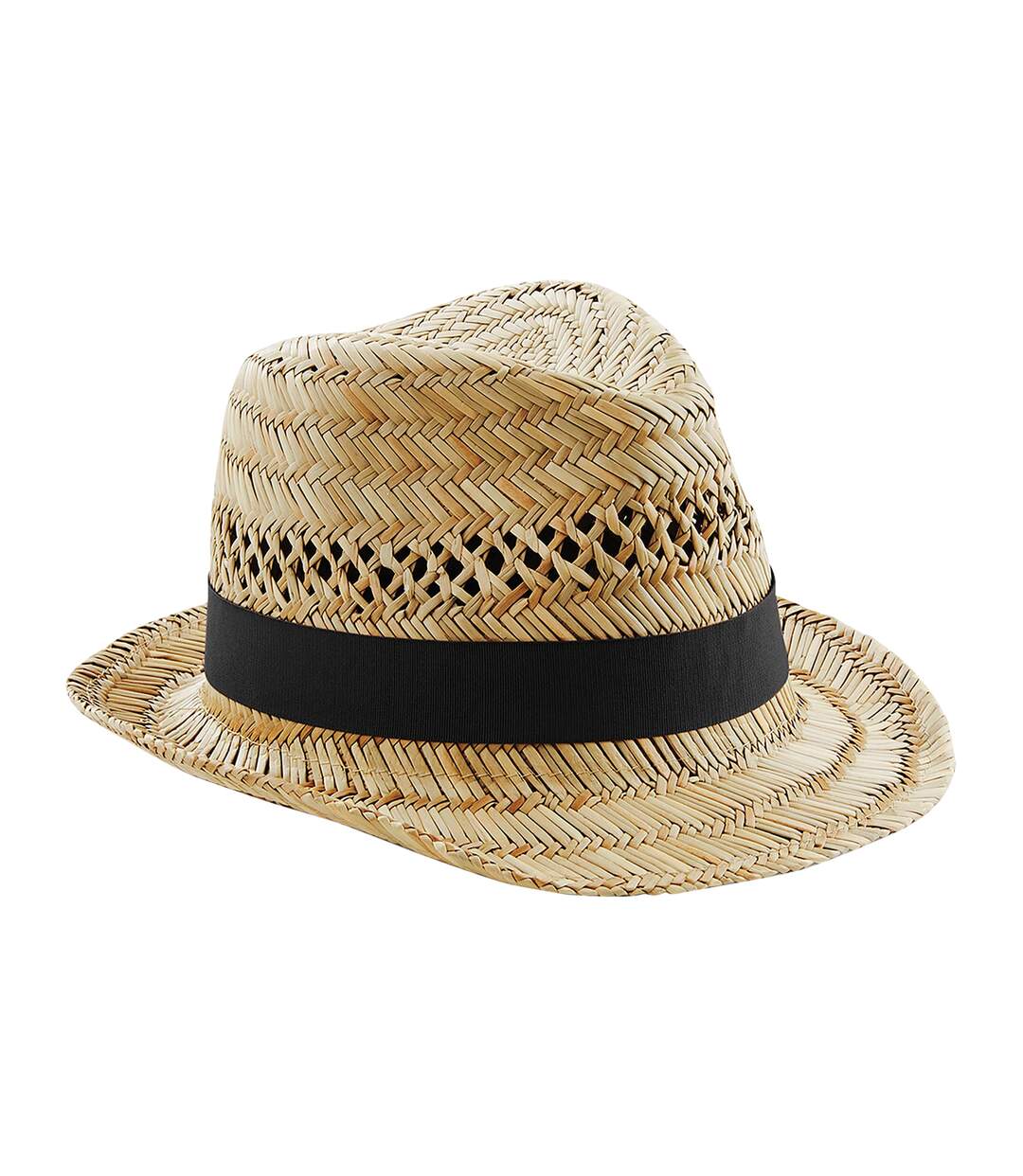 Chapeau en paille adulte naturel Beechfield-1