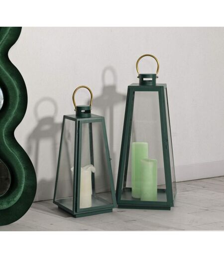Lot de 2 Lanternes en Verre Grent 57cm Vert