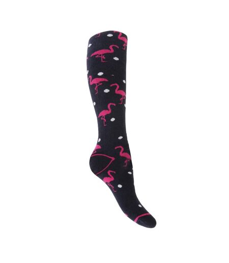 Womens/Ladies Hyperwarm Long Welly Socks (3 Pairs) (Flamingo/Butterfly/Butterflies) - UTW505
