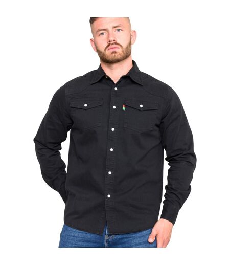 Duke Mens Western Style Denim Shirt (Black) - UTDC101