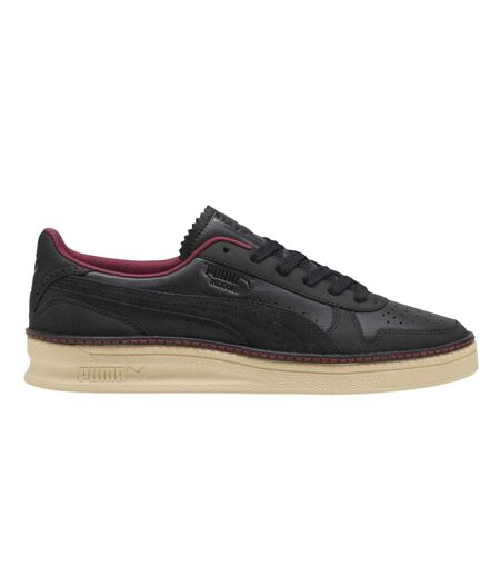 Womens/ladies Regal Grace Leather Indoor Flat Trainers Black Puma