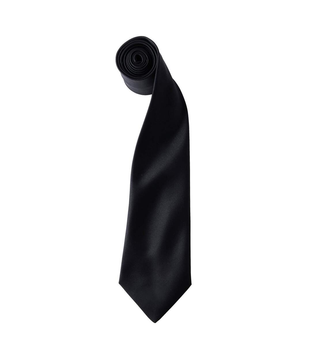 Unisex adult colours satin tie one size black Premier-1