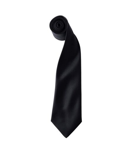 Unisex adult colours satin tie one size black Premier