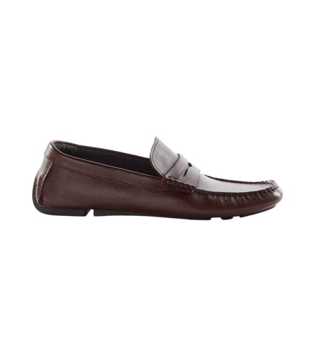 Mens Brantley Leather Penny Loafers Brown Dune London