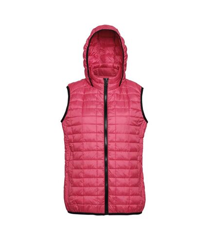 2786 Womens/Ladies Honeycomb Zip Up Hooded Vest (Red)