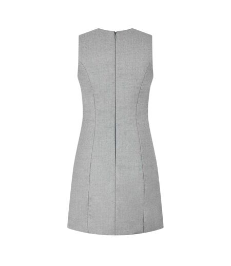 Robe Courte Sans Manches Sheath Femme Gris Off White