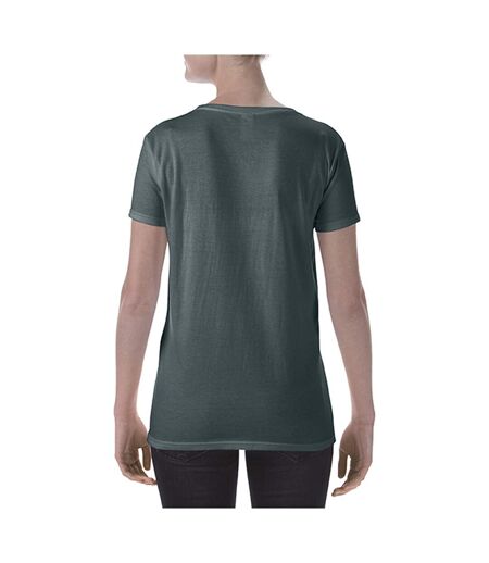 Gildan Womens/Ladies Short Sleeve Deep Scoop Neck T-Shirt (Dark Heather)