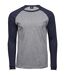 Mens heather baseball t-shirt grey/navy Tee Jay