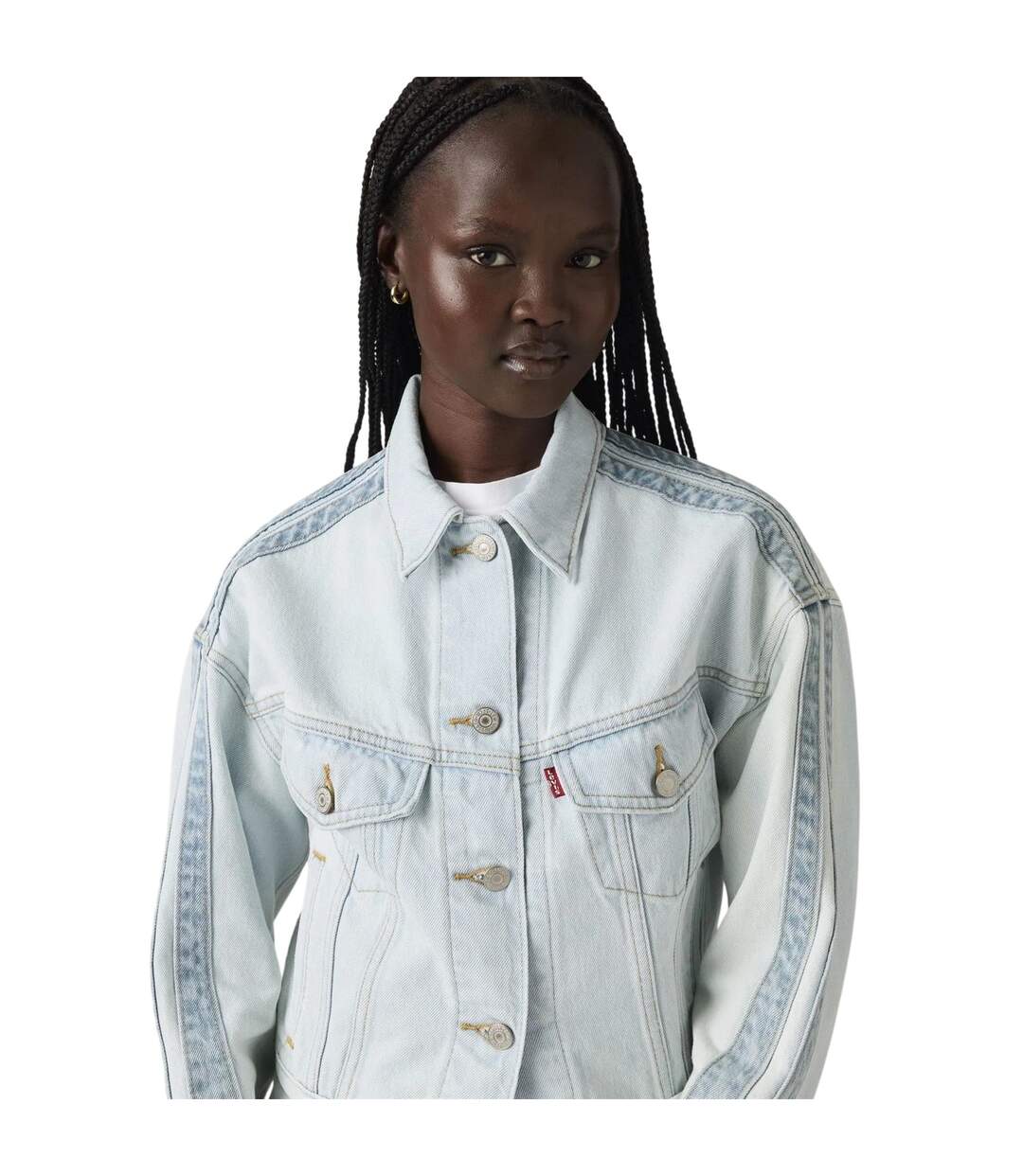 Veste En Jean Manches Longues Shrunken 90s Femme Bleu Levis-4