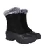 Womens/ladies Snowdrift Suede Faux Fur Lined Snow Boots Black Mountain Warehouse-1