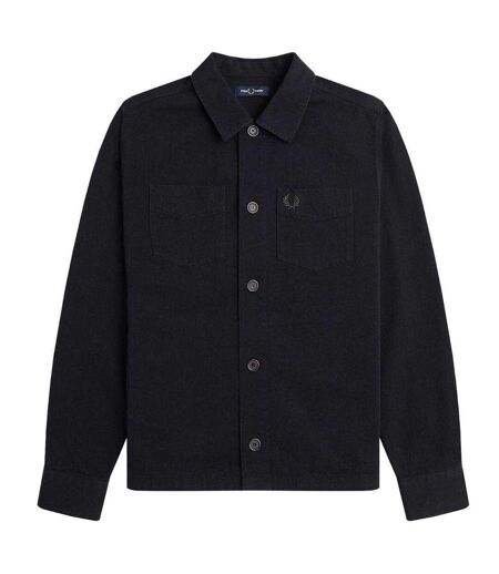 Mens Plain Twill Overshirt Black Fred Perry