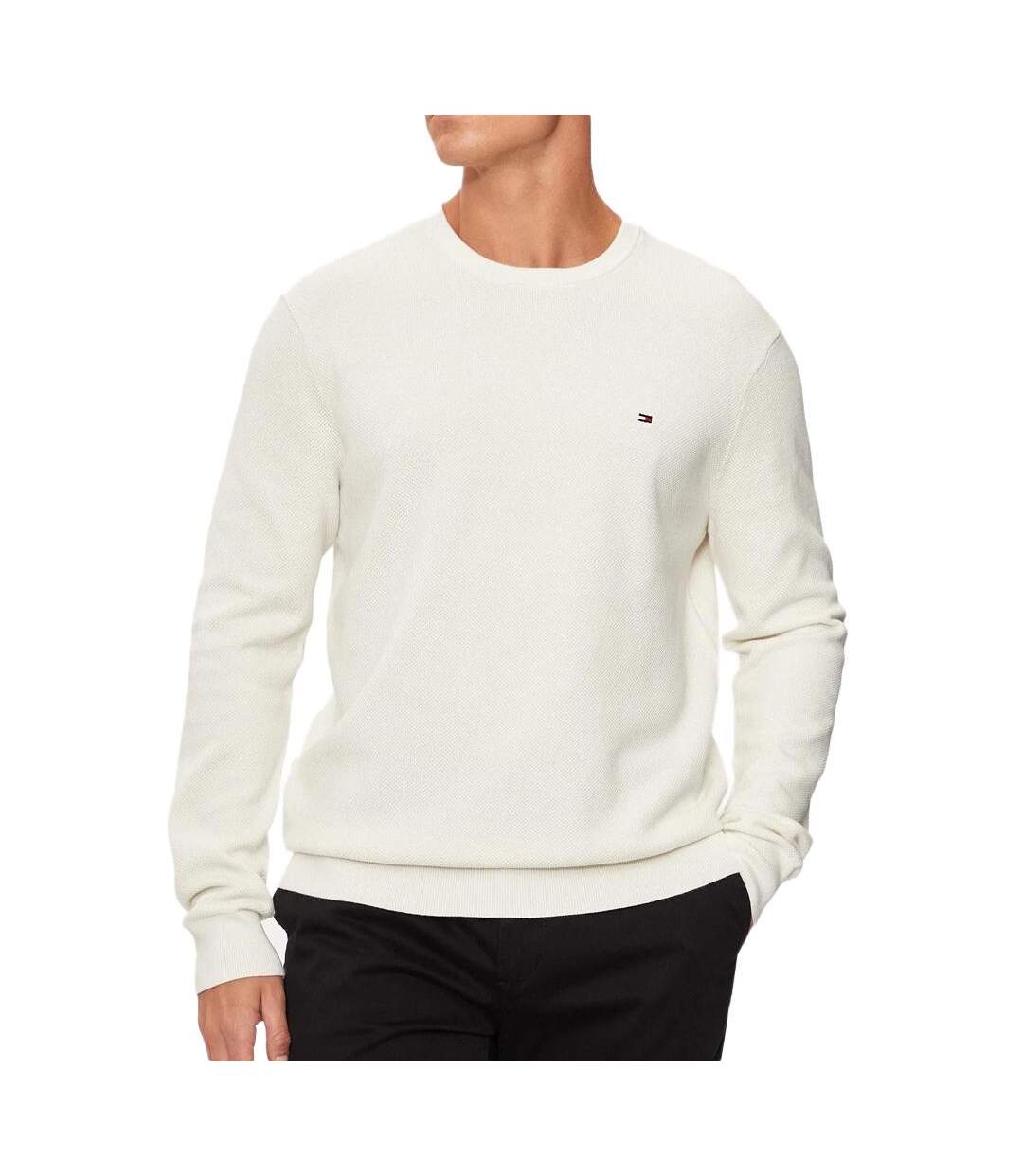 Sweat Ivoire Homme Tommy Hilfiger Structure - L-1