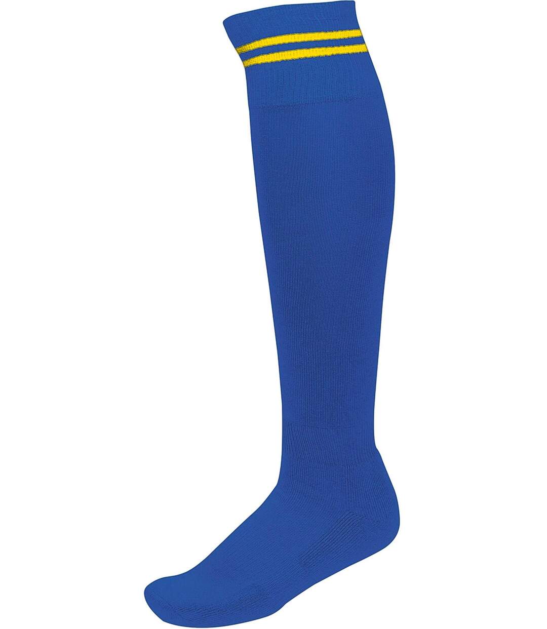 chaussettes sport - PA015 - bleu roi rayure jaune-2