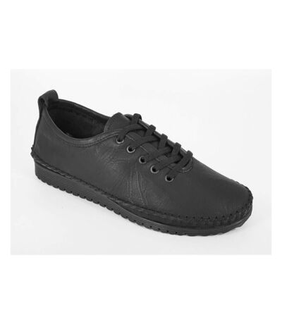 Mod Comfys Womens/Ladies Flexi Softie Leather Sneakers (Black) - UTDF2068