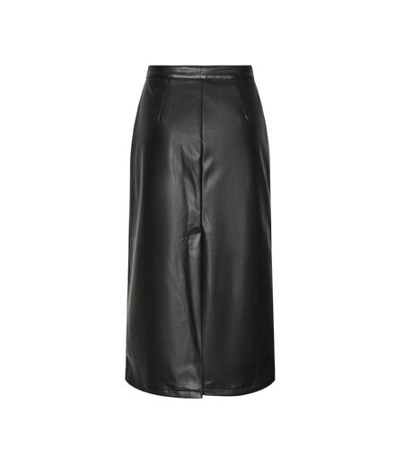 Jupe simili cuir noir femme pieces neeth