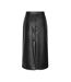 Jupe simili cuir noir femme pieces neeth-2