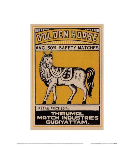 Pyramid International - Imprimé GOLDEN HORSE AVG. 50'S SAFETY MATCHES (Jaune / Blanc / Noir) (40 cm x 30 cm) - UTPM6340