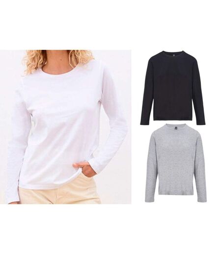 Lot 3 T-shirts manches longues FEMME - 04443 - noir gris et blanc