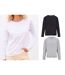 Lot 3 T-shirts manches longues FEMME - 04443 - noir gris et blanc-1