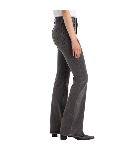 Womens/ladies 726 Leather Patch High Rise Jeans Black Levis