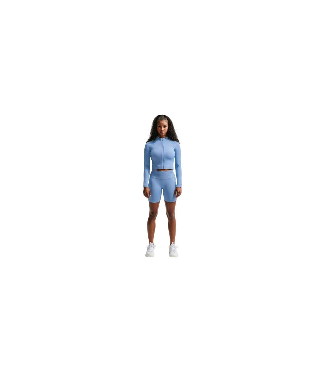 Womens/ladies Pro Seamless Jacket Worker Blue Nike-1