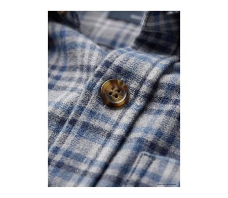 Chemise à carreaux Homme en Flanelle de Coton CH2003A Bleu/Gris (Challenger)
