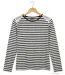 MAYFLOWER - TF190E - Tee-shirt femme manches longues rayé avec clous fantaisie-2