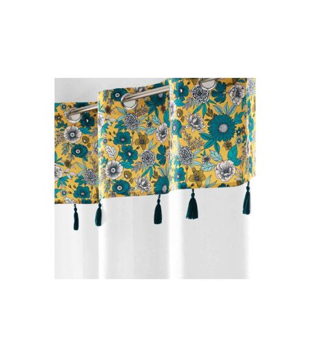 Rideau Voilage à Œillets Bohoflora 140x240cm Jaune