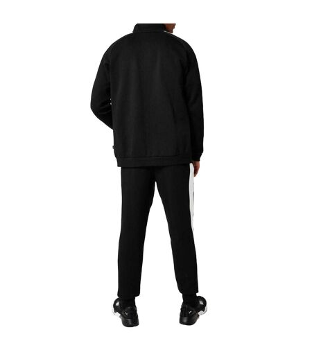 Mens Clean Fleece Tracksuit Set Black White Puma