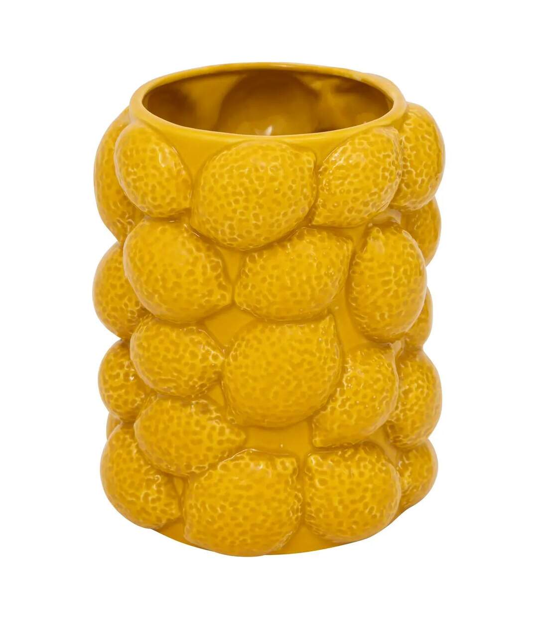 Vase Citron en Céramique Yucatan 18cm Jaune-1