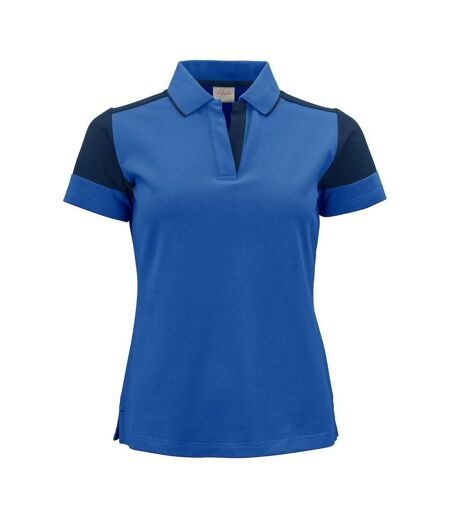 Womens/ladies Polo Shirt Cobalt Blue Navy Printer PRIME