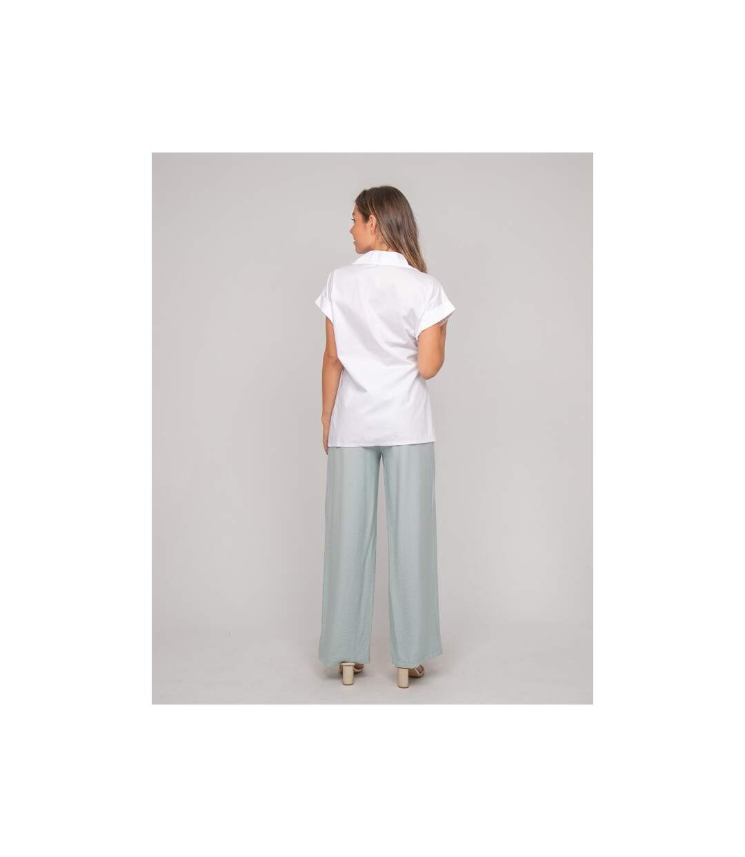 Chemise manches courtes nouée coté OMERVA - Dona X Lisa-2