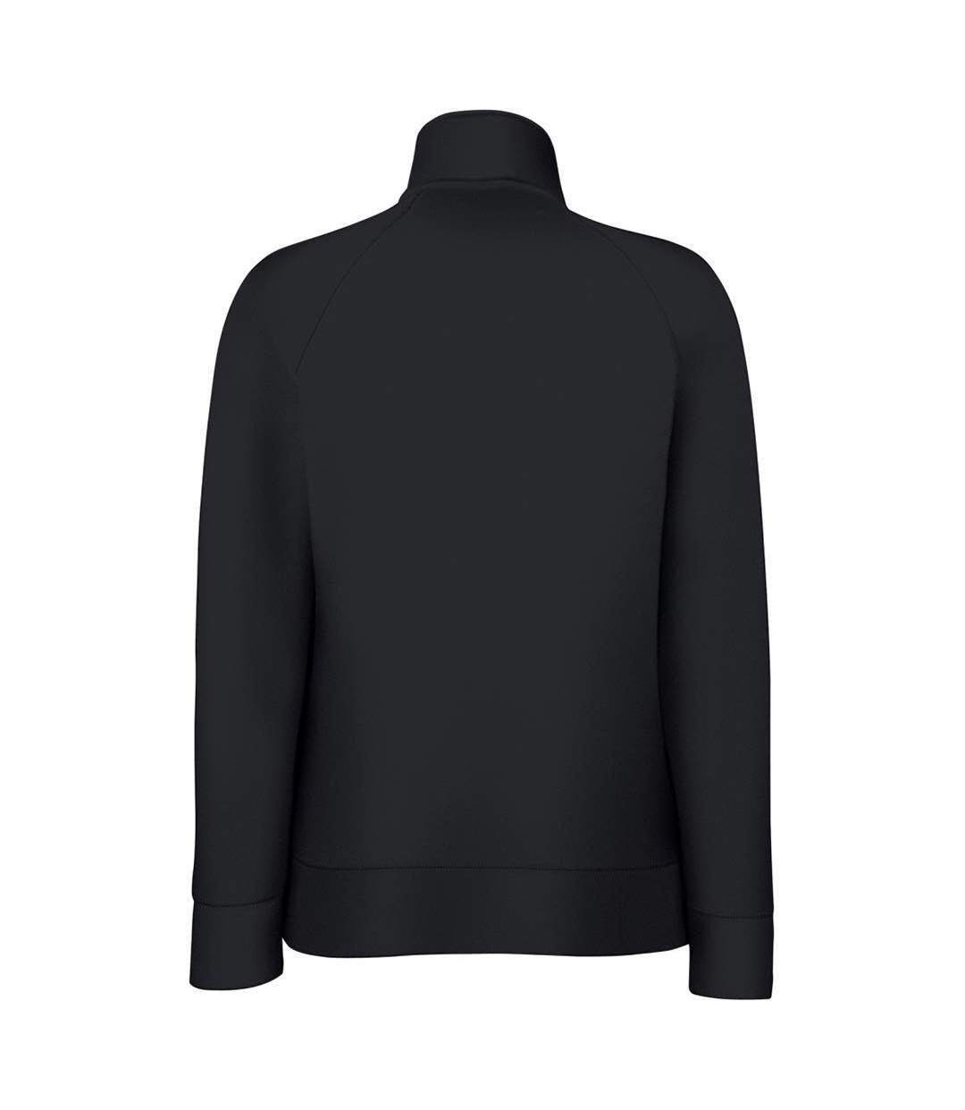 Womens/ladies lady fit sweat jacket black Fruit of the Loom