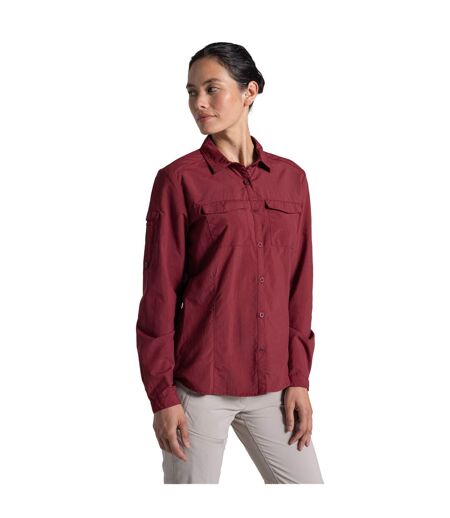 Chemise Unie Manches Longues Adventure Femme Rouge Craghoppers