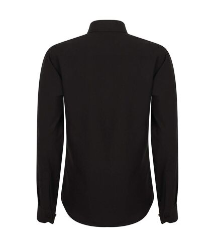 Henbury Womens/Ladies Moisture Wicking Long-Sleeved Shirt (Black) - UTPC7132