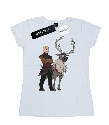 Disney Femme/Les femmes Frozen 2 Sven et Kristoff - T-shirt en coton (Blanc) - UTBI21699