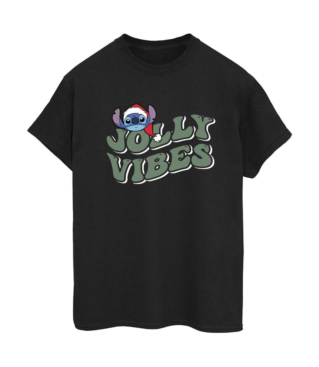 Disney Womens/Ladies Lilo & Stitch Jolly Chilling Vibes Cotton Boyfriend T-Shirt (Noir) - UTBI30676-1