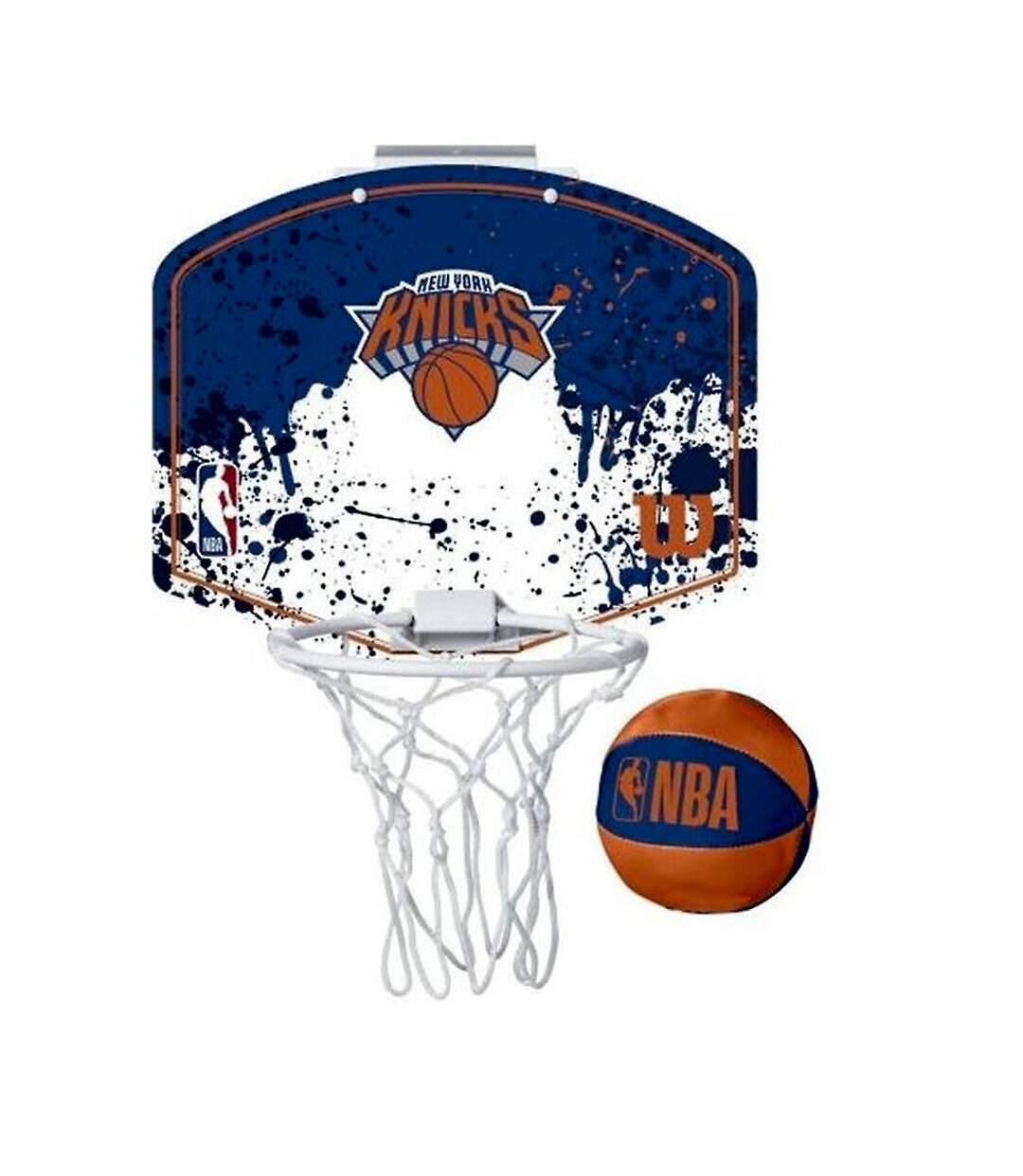 Ensemble de mini basket taille unique bleu / blanc / orange New York Knicks-1